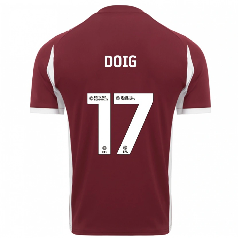 Danxen Mujer Camiseta Keira Doig #17 Borgoña Blanco 1ª Equipación 2025/26 La Camisa México