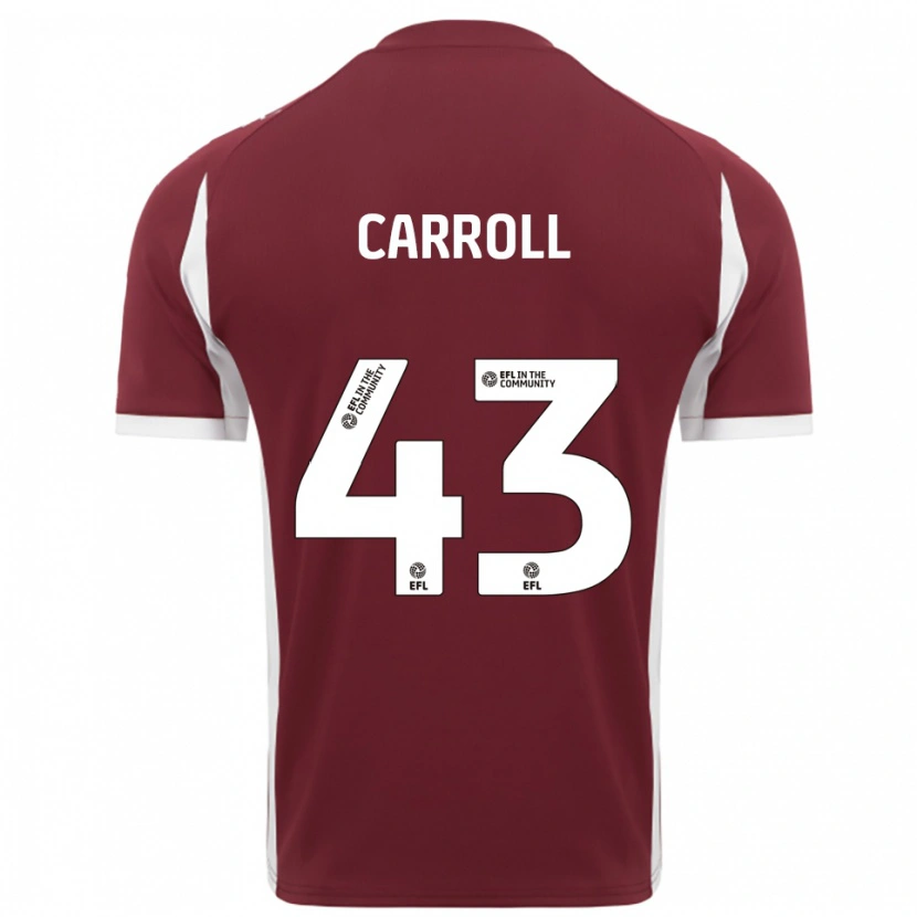 Danxen Mujer Camiseta Charlie Carroll #43 Borgoña Blanco 1ª Equipación 2025/26 La Camisa México