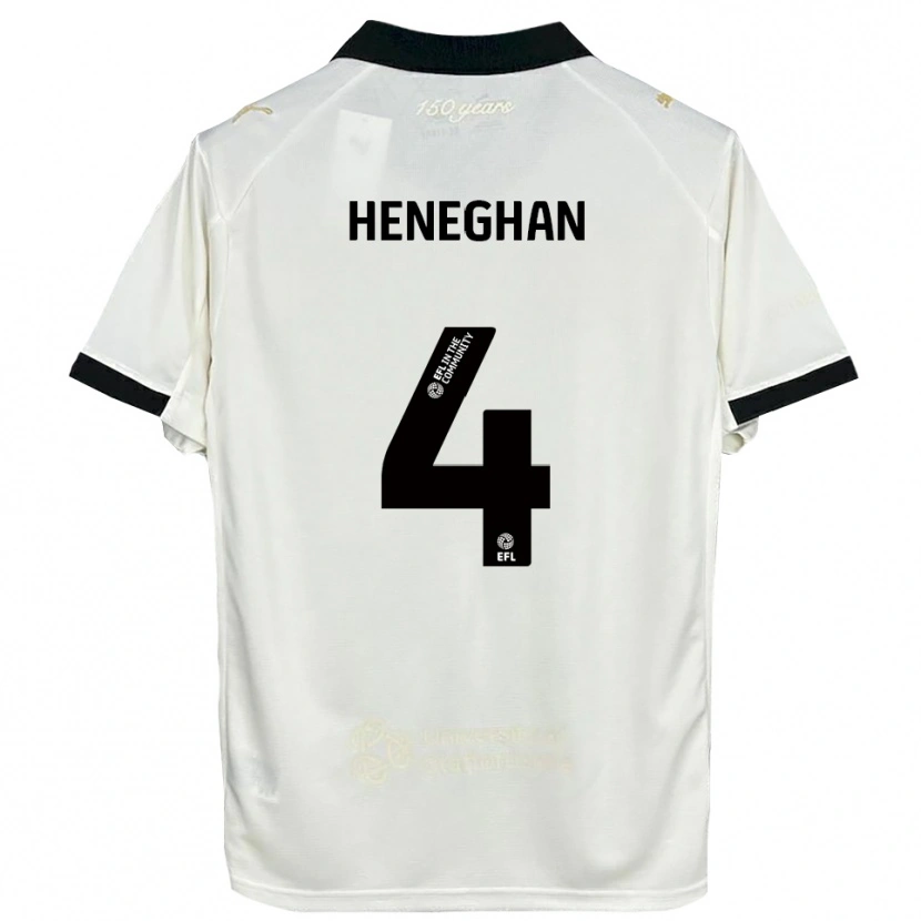 Danxen Mujer Camiseta Ben Heneghan #4 Blanco Hueso Negro 1ª Equipación 2025/26 La Camisa México