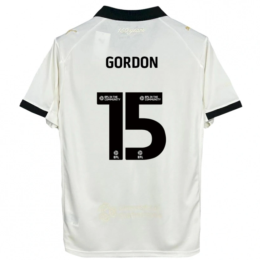 Danxen Mujer Camiseta Liam Gordon #15 Blanco Hueso Negro 1ª Equipación 2025/26 La Camisa México