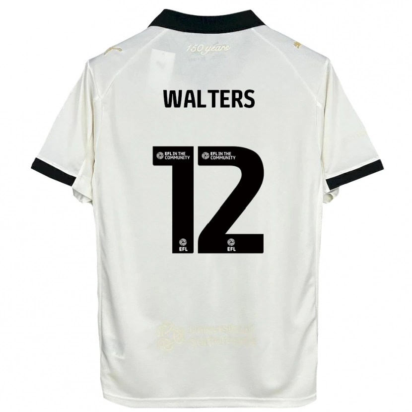 Danxen Mujer Camiseta Rhys Walters #12 Blanco Hueso Negro 1ª Equipación 2025/26 La Camisa México