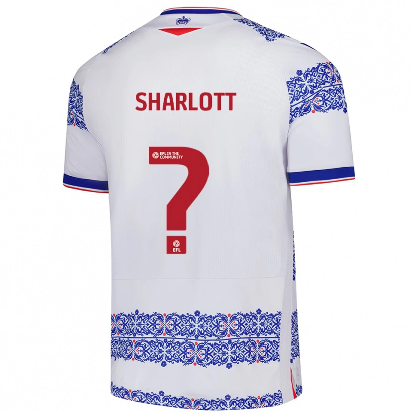 Danxen Mujer Camiseta James Sharlott #0 Blanco Azul 1ª Equipación 2025/26 La Camisa México