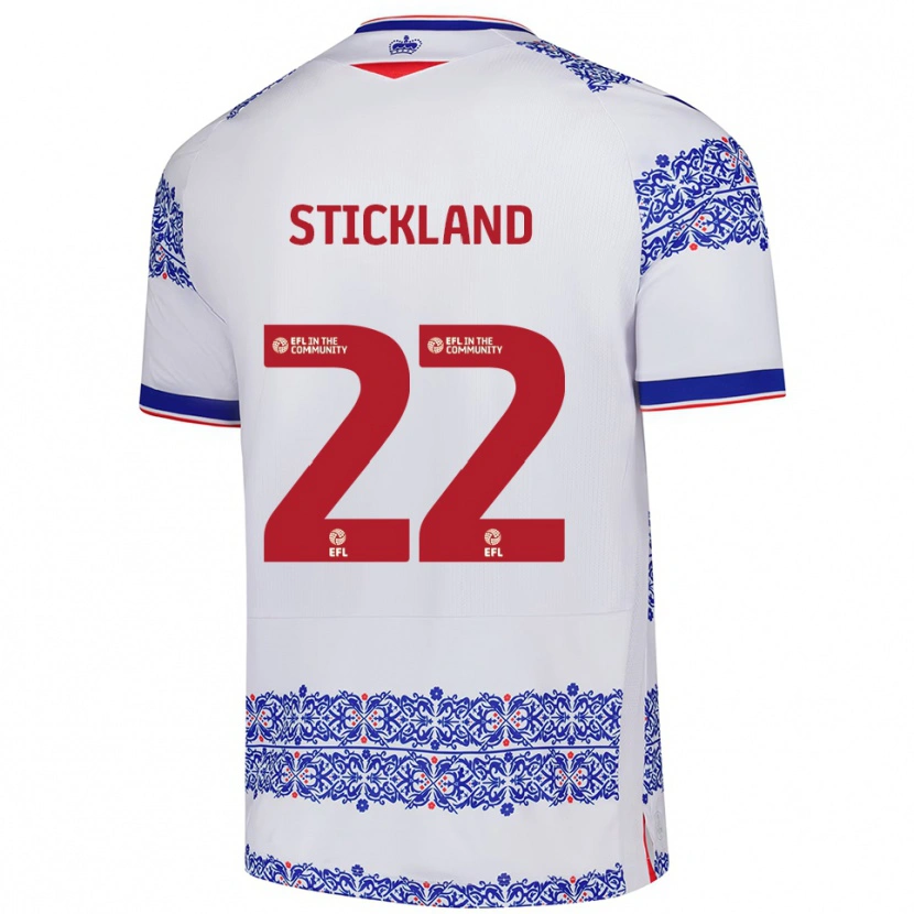 Danxen Mujer Camiseta Michael Stickland #22 Blanco Azul 1ª Equipación 2025/26 La Camisa México