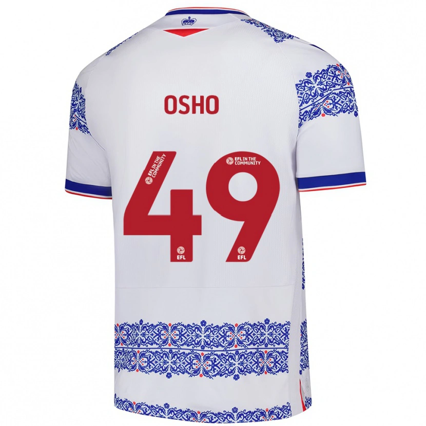 Danxen Mujer Camiseta Emmanuel Osho #49 Blanco Azul 1ª Equipación 2025/26 La Camisa México