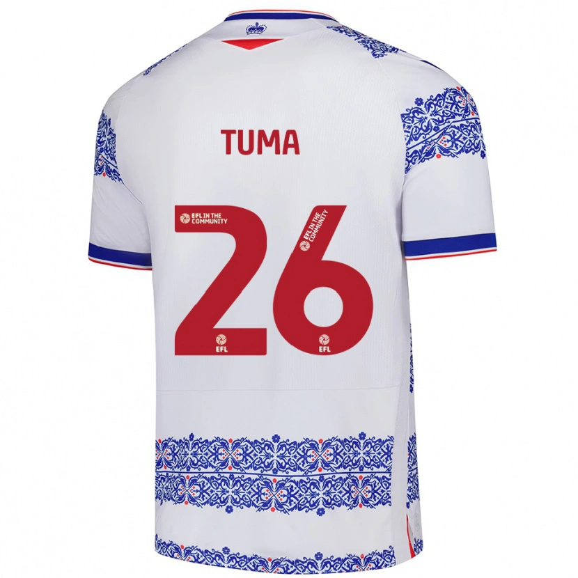 Danxen Mujer Camiseta Basil Tuma #26 Blanco Azul 1ª Equipación 2025/26 La Camisa México