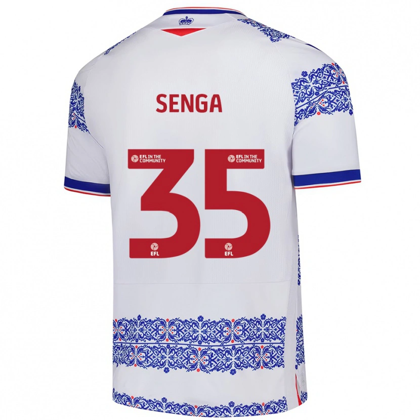 Danxen Mujer Camiseta Jack Senga #35 Blanco Azul 1ª Equipación 2025/26 La Camisa México