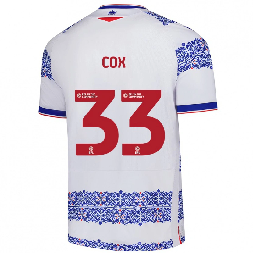 Danxen Mujer Camiseta Bella Cox #33 Blanco Azul 1ª Equipación 2025/26 La Camisa México