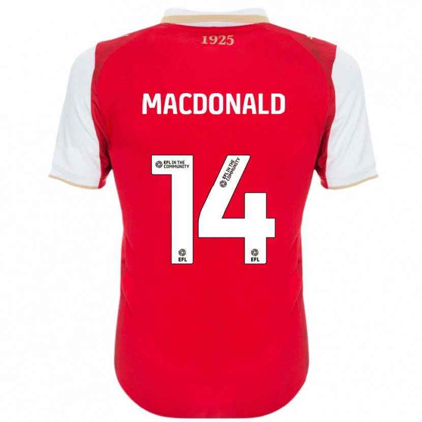 Danxen Mujer Camiseta Alex Macdonald #14 Rojo Blanco 1ª Equipación 2025/26 La Camisa México