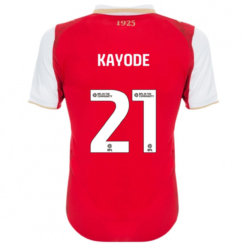 Danxen Mujer Camiseta Joshua Kayode #21 Rojo Blanco 1ª Equipación 2025/26 La Camisa México