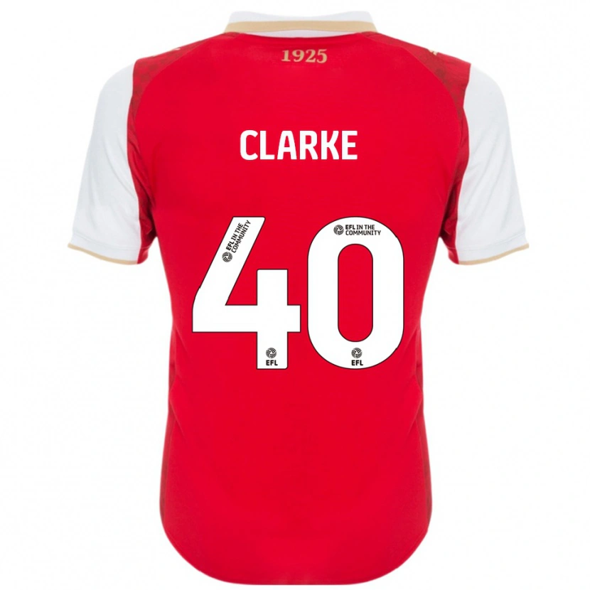 Danxen Mujer Camiseta Lewis Clarke #40 Rojo Blanco 1ª Equipación 2025/26 La Camisa México