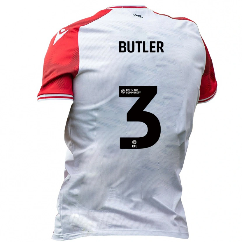 Danxen Mujer Camiseta Dan Butler #3 Blanco Rojo 1ª Equipación 2025/26 La Camisa México