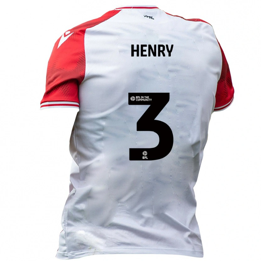 Danxen Mujer Camiseta Louie Henry #3 Blanco Rojo 1ª Equipación 2025/26 La Camisa México
