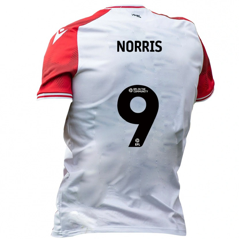 Danxen Mujer Camiseta Frank Norris #9 Blanco Rojo 1ª Equipación 2025/26 La Camisa México