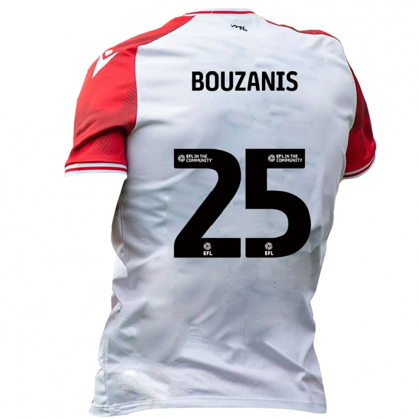 Danxen Mujer Camiseta Dean Bouzanis #25 Blanco Rojo 1ª Equipación 2025/26 La Camisa México