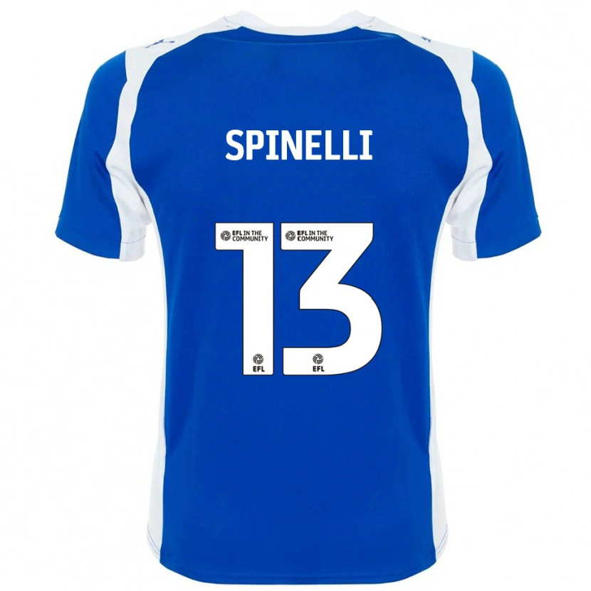 Danxen Mujer Camiseta Matteo Spinelli #13 Azul Blanco 1ª Equipación 2025/26 La Camisa México
