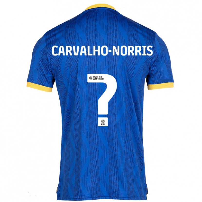 Danxen Mujer Camiseta Tom Carvalho-Norris #0 Azul Marino Amarillo 1ª Equipación 2025/26 La Camisa México