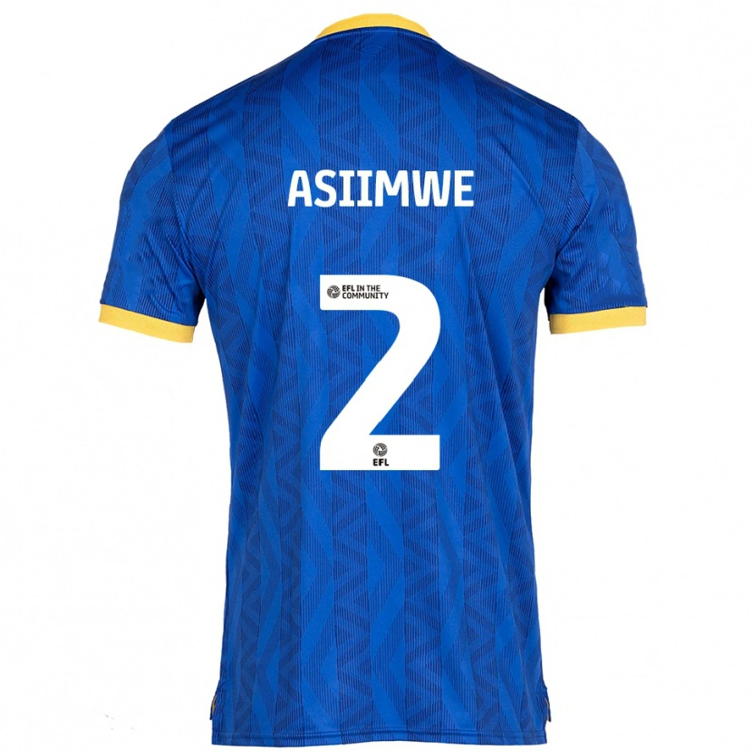 Danxen Mujer Camiseta Nathan Asiimwe #2 Azul Marino Amarillo 1ª Equipación 2025/26 La Camisa México