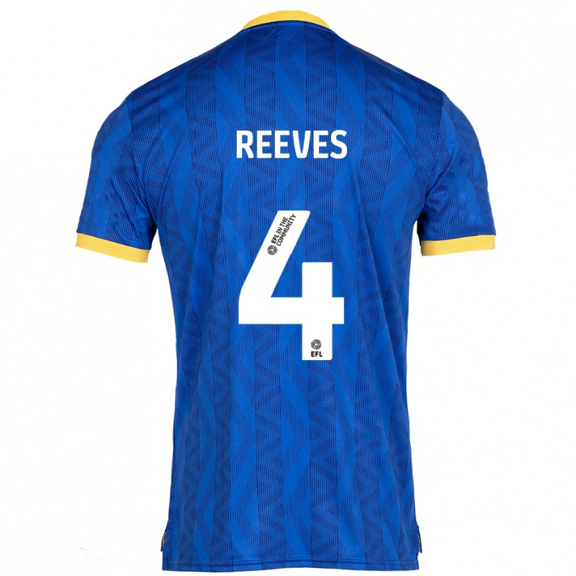 Danxen Mujer Camiseta Jake Reeves #4 Azul Marino Amarillo 1ª Equipación 2025/26 La Camisa México