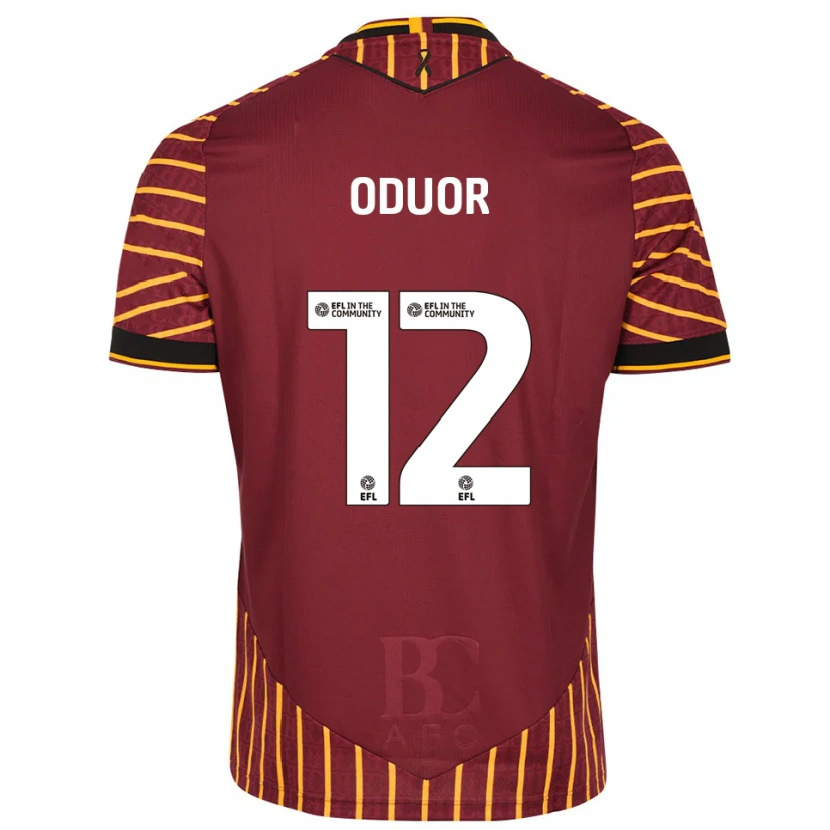 Danxen Mujer Camiseta Clarke Oduor #12 Naranja Borgoña 1ª Equipación 2025/26 La Camisa México