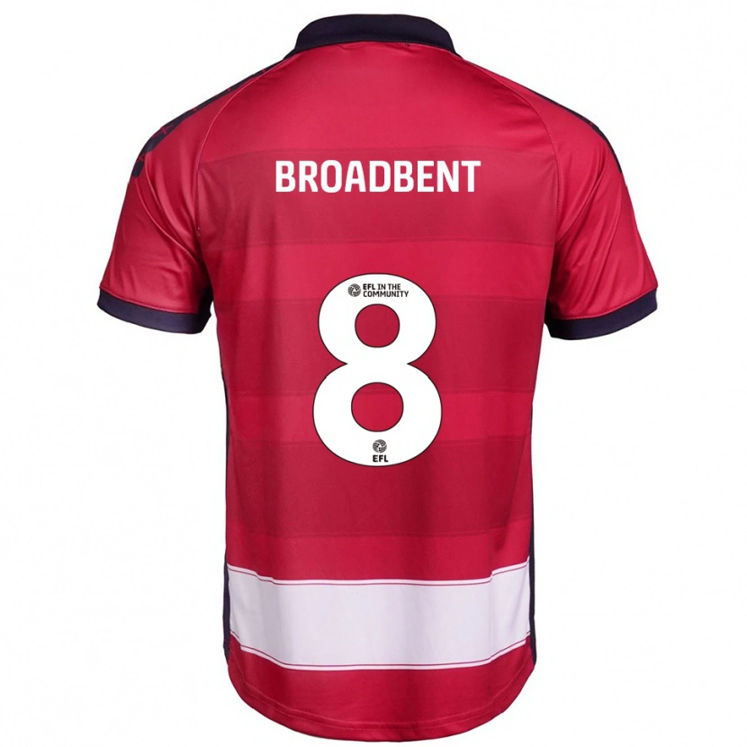 Danxen Mujer Camiseta George Broadbent #8 Rojo Blanco 1ª Equipación 2025/26 La Camisa México