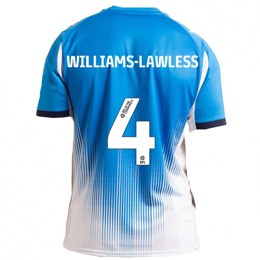 Danxen Mujer Camiseta John Williams-Lawless #4 Azul Blanco 1ª Equipación 2025/26 La Camisa México