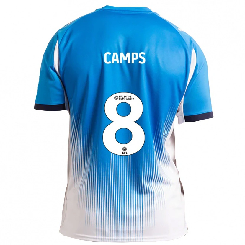 Danxen Mujer Camiseta Callum Camps #8 Azul Blanco 1ª Equipación 2025/26 La Camisa México