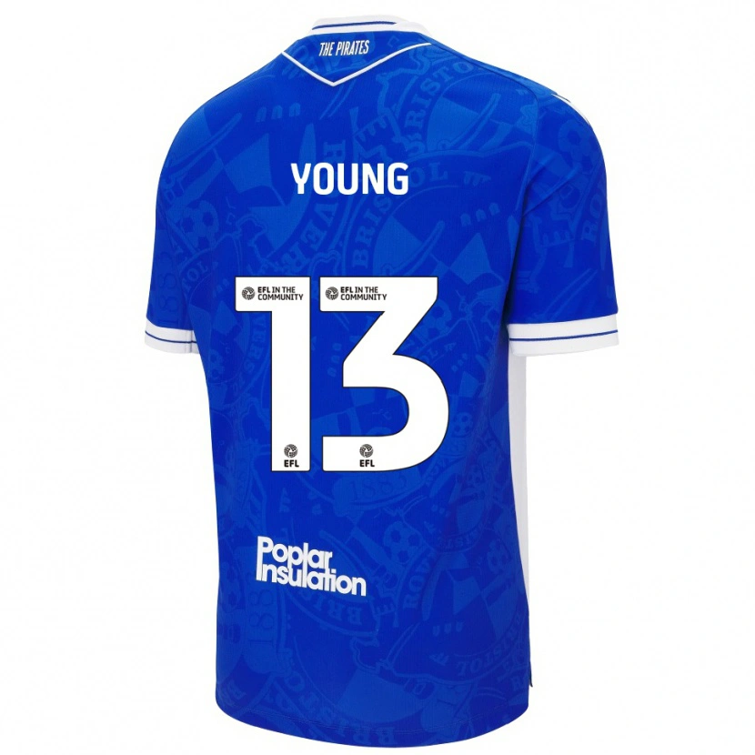 Danxen Mujer Camiseta Brad Young #13 Azul Blanco 1ª Equipación 2025/26 La Camisa México