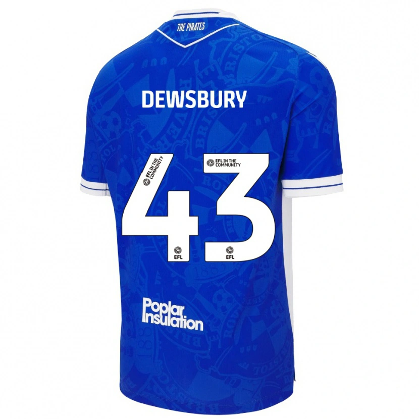 Danxen Mujer Camiseta Ollie Dewsbury #43 Azul Blanco 1ª Equipación 2025/26 La Camisa México