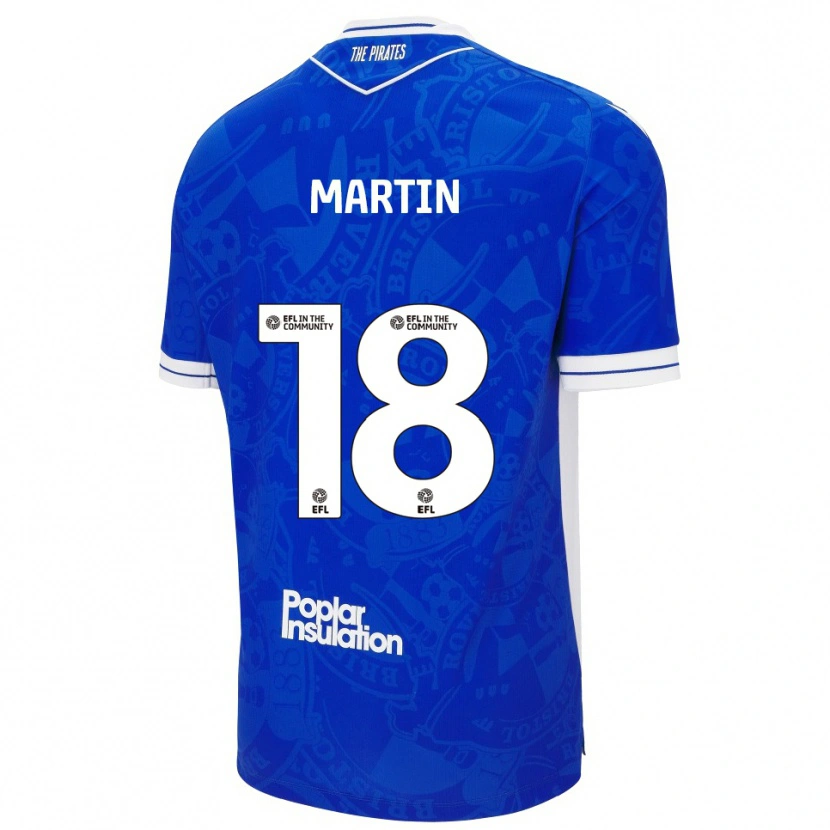 Danxen Mujer Camiseta Chris Martin #18 Azul Blanco 1ª Equipación 2025/26 La Camisa México