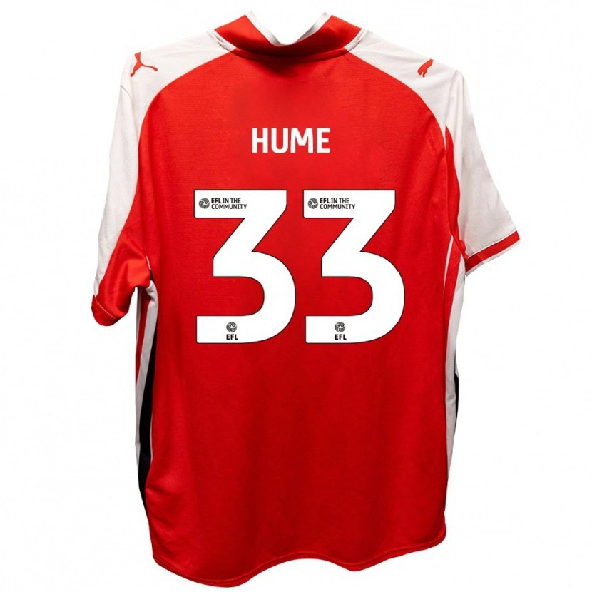 Danxen Mujer Camiseta Denver Hume #33 Rojo Blanco 1ª Equipación 2025/26 La Camisa México