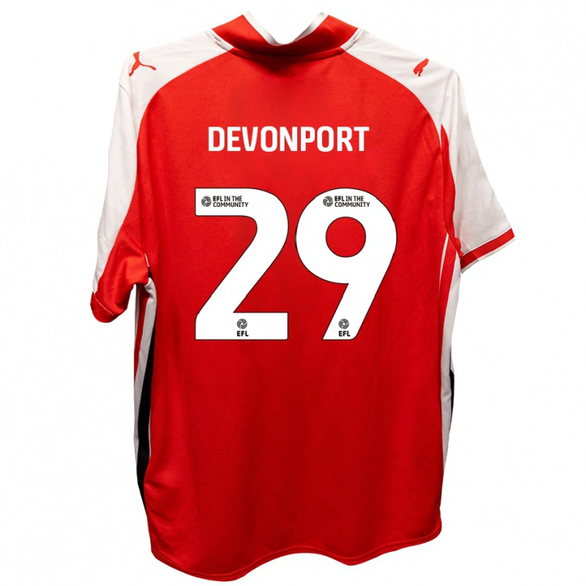 Danxen Mujer Camiseta Owen Devonport #29 Rojo Blanco 1ª Equipación 2025/26 La Camisa México