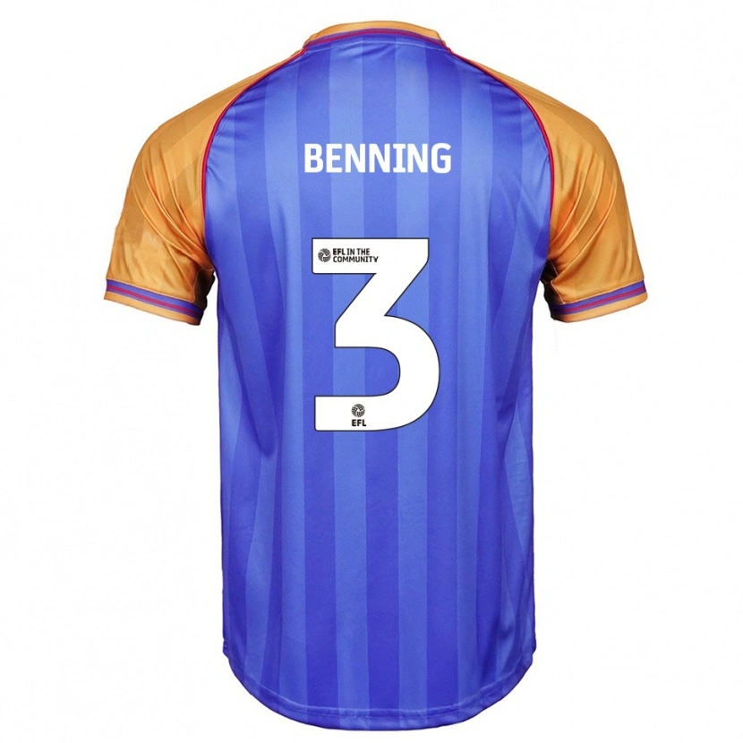 Danxen Mujer Camiseta Mal Benning #3 Azul Naranja 1ª Equipación 2025/26 La Camisa México