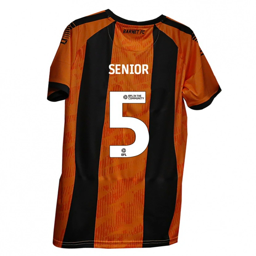 Danxen Mujer Camiseta Adam Senior #5 Naranja Negro 1ª Equipación 2025/26 La Camisa México