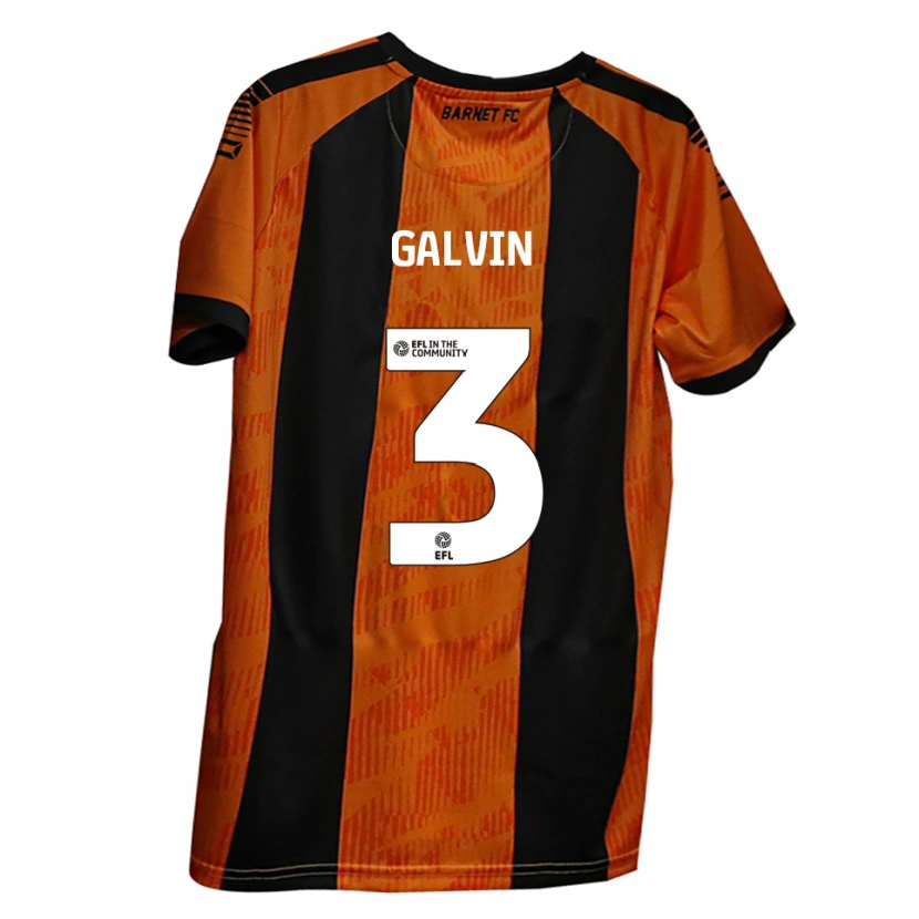 Danxen Mujer Camiseta Ryan Galvin #3 Naranja Negro 1ª Equipación 2025/26 La Camisa México