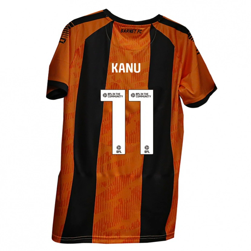 Danxen Mujer Camiseta Idris Kanu #11 Naranja Negro 1ª Equipación 2025/26 La Camisa México