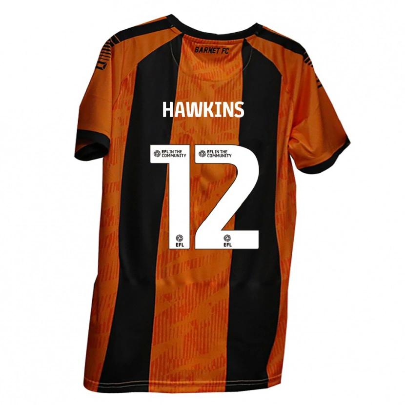 Danxen Mujer Camiseta Oli Hawkins #12 Naranja Negro 1ª Equipación 2025/26 La Camisa México