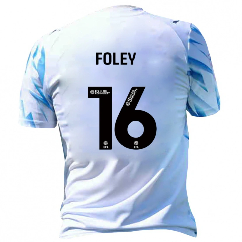 Danxen Mujer Camiseta Sam Foley #16 Blanco Celeste 1ª Equipación 2025/26 La Camisa México