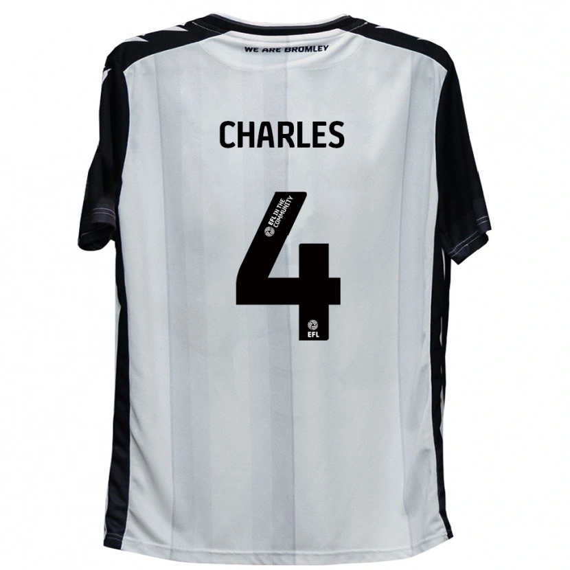 Danxen Mujer Camiseta Ashley Charles #4 Blanco Negro 1ª Equipación 2025/26 La Camisa México
