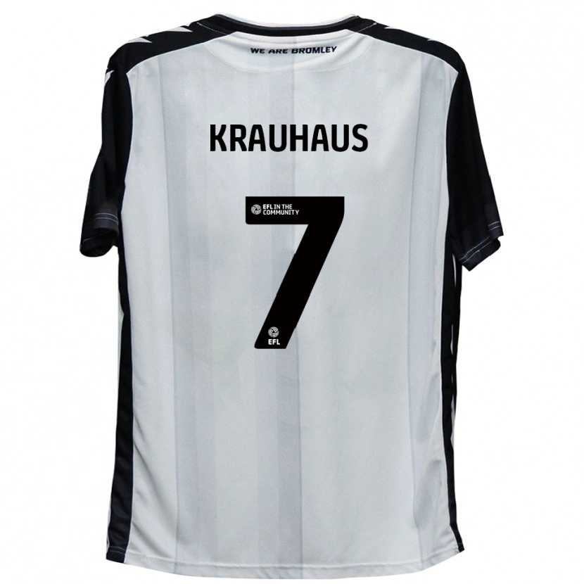 Danxen Mujer Camiseta Ben Krauhaus #7 Blanco Negro 1ª Equipación 2025/26 La Camisa México