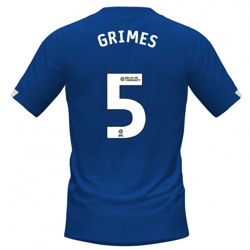 Danxen Mujer Camiseta Jamie Grimes #5 Azul Blanco 1ª Equipación 2025/26 La Camisa México