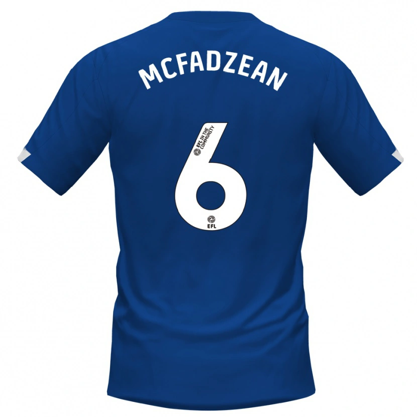 Danxen Mujer Camiseta Kyle Mcfadzean #6 Azul Blanco 1ª Equipación 2025/26 La Camisa México