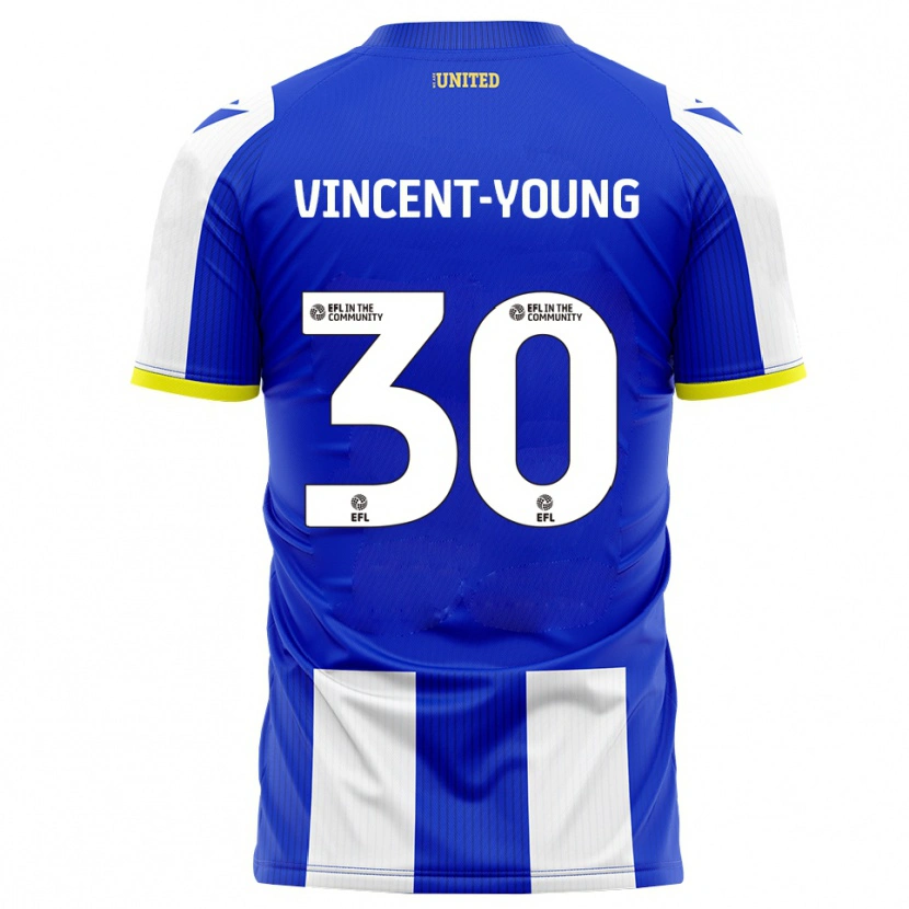 Danxen Mujer Camiseta Kane Vincent-Young #30 Azul Blanco 1ª Equipación 2025/26 La Camisa México