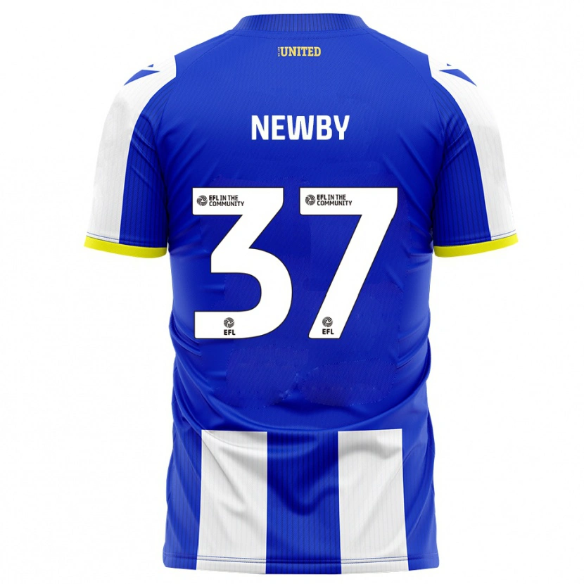 Danxen Mujer Camiseta Alfie Newby #37 Azul Blanco 1ª Equipación 2025/26 La Camisa México