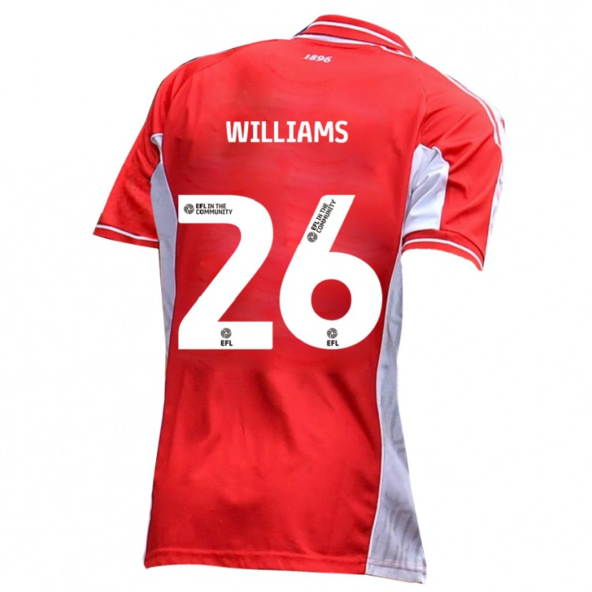 Danxen Mujer Camiseta Jay Williams #26 Rojo Blanco 1ª Equipación 2025/26 La Camisa México