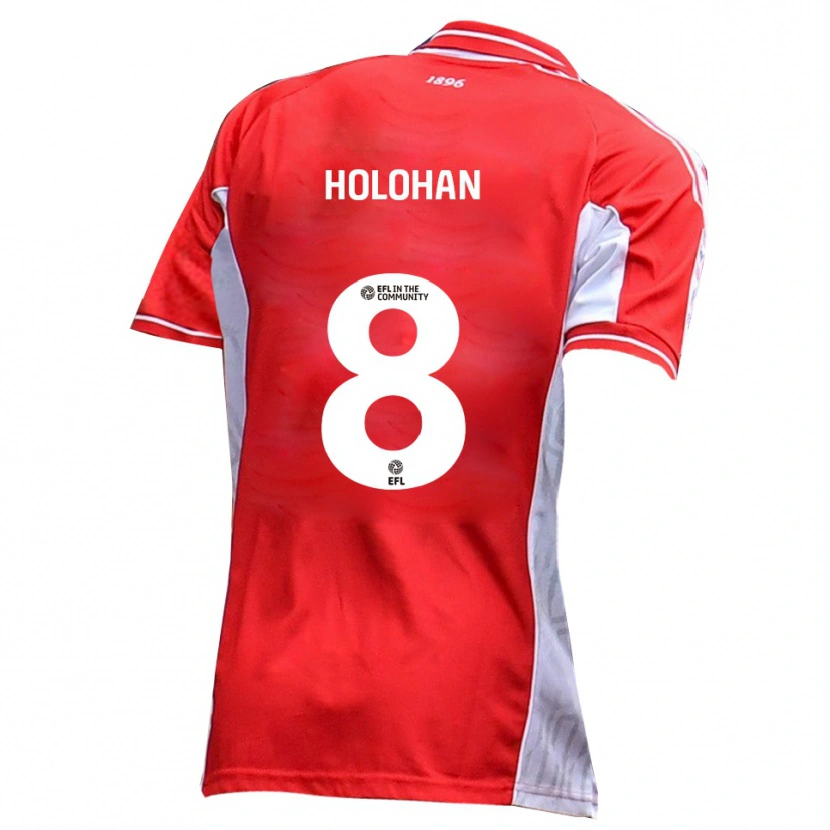 Danxen Mujer Camiseta Gavan Holohan #8 Rojo Blanco 1ª Equipación 2025/26 La Camisa México