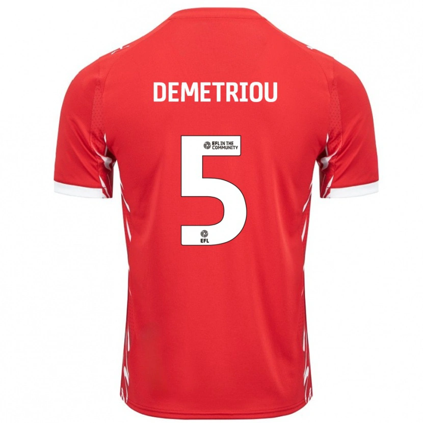 Danxen Mujer Camiseta Mickey Demetriou #5 Rojo Blanco 1ª Equipación 2025/26 La Camisa México