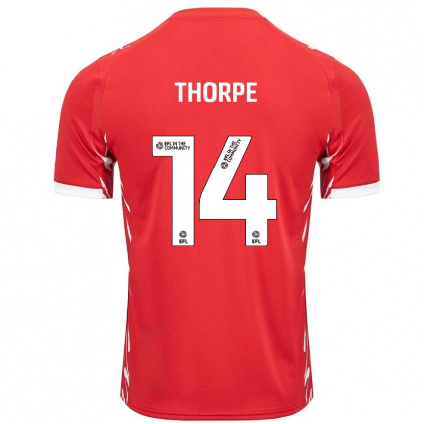 Danxen Mujer Camiseta Ayden Thorpe #14 Rojo Blanco 1ª Equipación 2025/26 La Camisa México