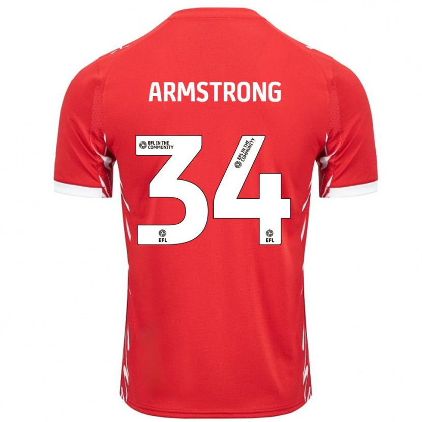 Danxen Mujer Camiseta Oliver Armstrong #34 Rojo Blanco 1ª Equipación 2025/26 La Camisa México