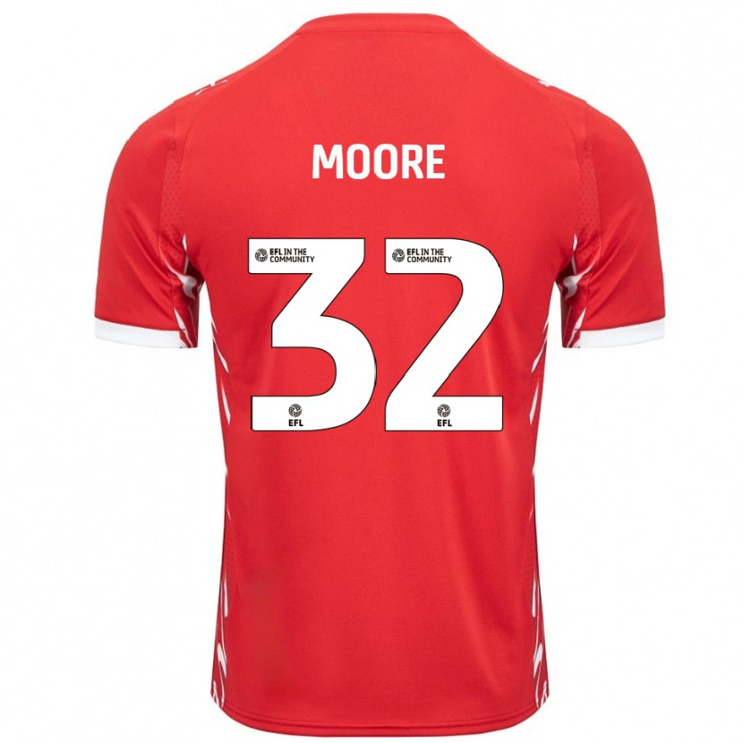 Danxen Mujer Camiseta Luca Moore #32 Rojo Blanco 1ª Equipación 2025/26 La Camisa México
