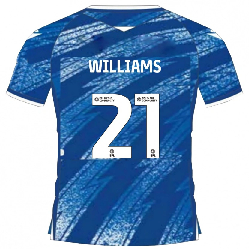 Danxen Mujer Camiseta Euan Williams #21 Azul Blanco 1ª Equipación 2025/26 La Camisa México